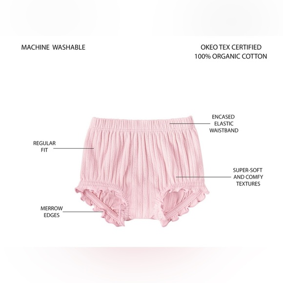 Adorable Ruffled Baby Shorts - Pink, Blue, Gray - Picture 3 of 7